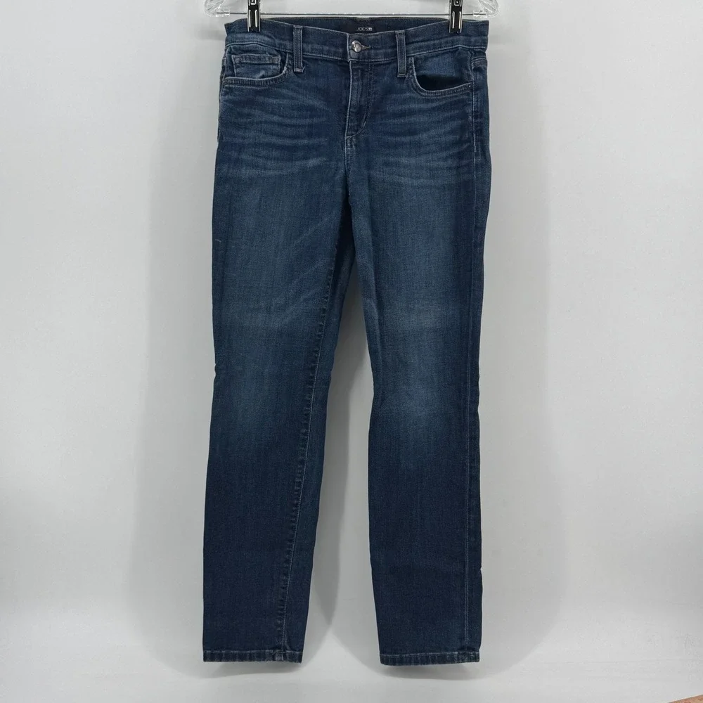 Joe's Jeans Womens Mid Rise Skinny Dark Wash Blue Stretch Denim Pants Size 28